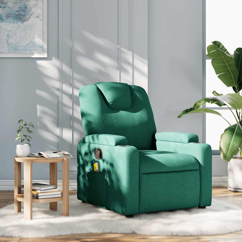 Polohovací Křeslo Tmavě Zelené Textil Tmavě Zelená