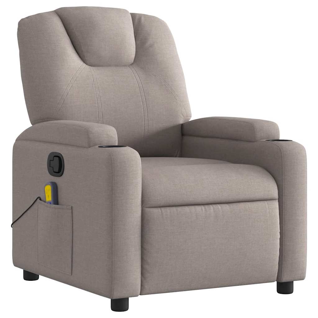Masážní Polohovací Křeslo Textil Taupe