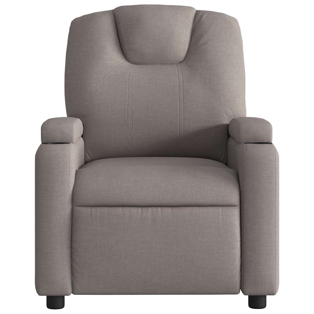 Masážní Polohovací Křeslo Textil Taupe