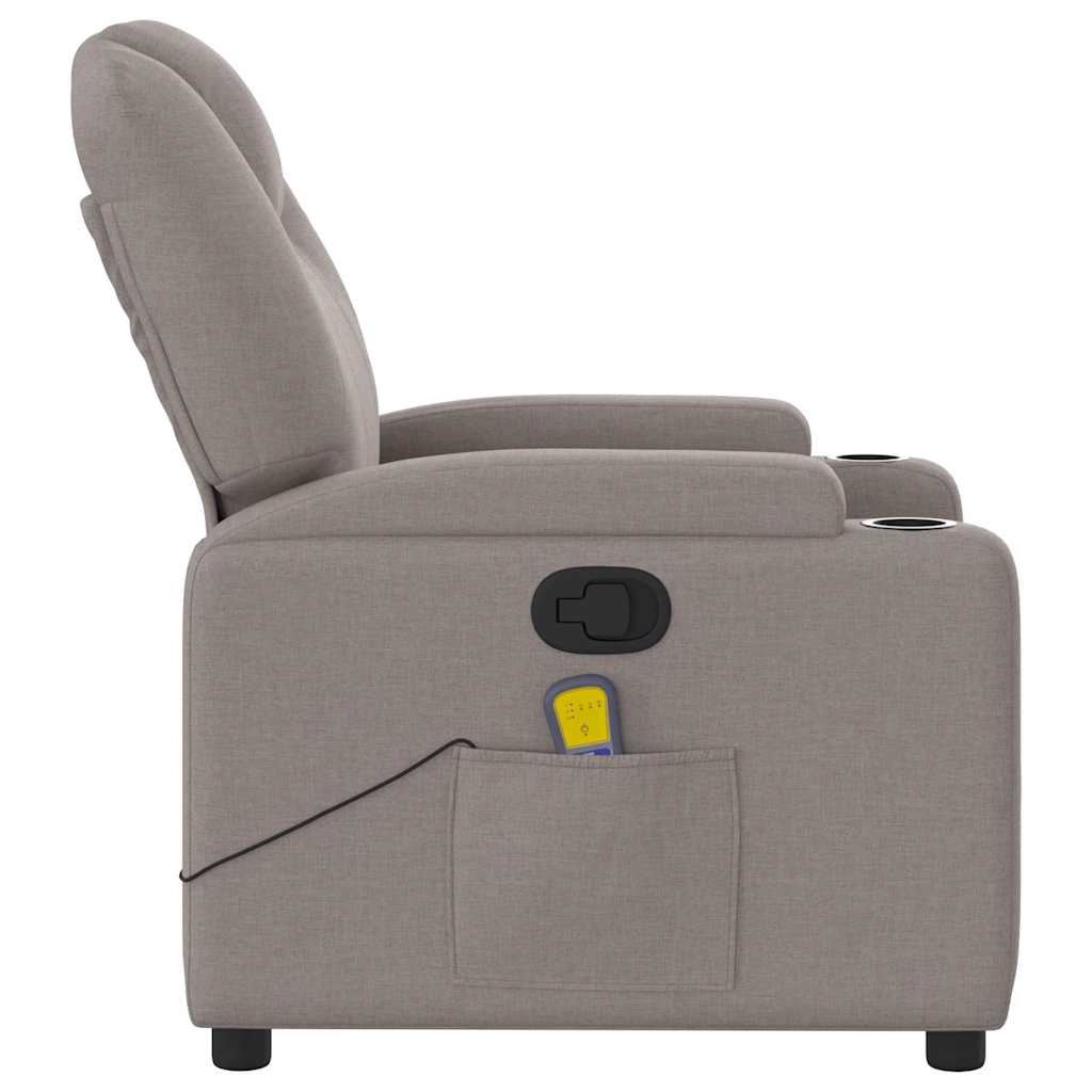 Masážní Polohovací Křeslo Textil Taupe