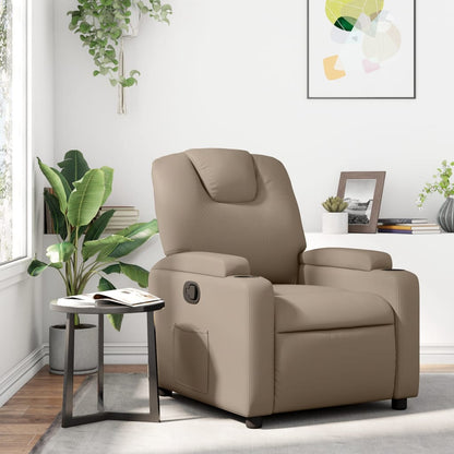 Elektrické Polohovací Křeslo Umělá Kůže Cappuccino
