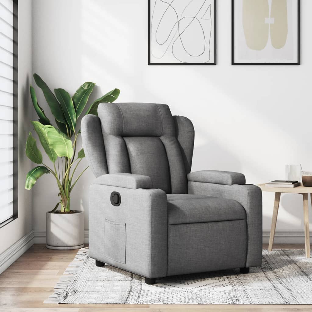Elektrické Polohovací Křeslo Tmavě Šedé Textil Tmavě Šedá