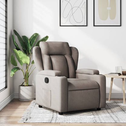 Elektrické Masážní Polohovací Křeslo Textil Taupe