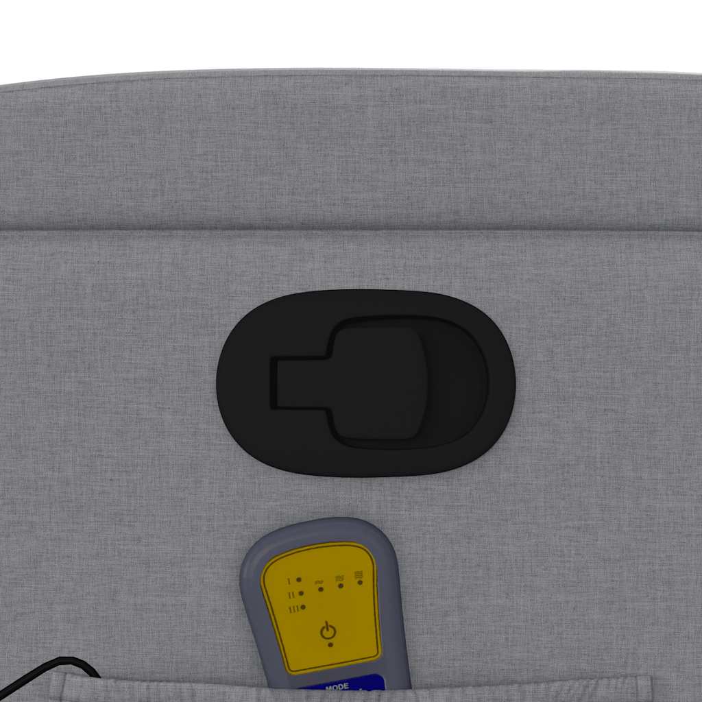 Masážní Polohovací Křeslo Světle Šedé Textil Světle Šedá