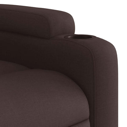 Masážní Polohovací Křeslo Tmavě Hnědé Textil Tmavě Hnědá