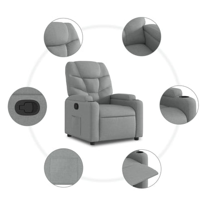 Polohovací Křeslo Světle Šedé Textil Světle Šedá