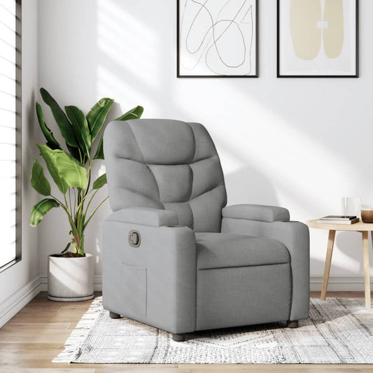 Polohovací Křeslo Světle Šedé Textil Světle Šedá