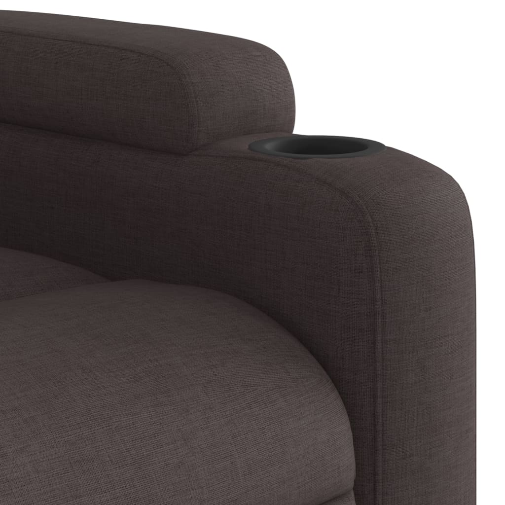 Polohovací Křeslo Tmavě Hnědé Textil Tmavě Hnědá
