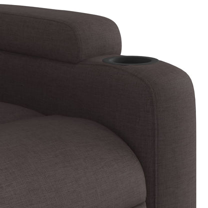 Polohovací Křeslo Tmavě Hnědé Textil Tmavě Hnědá