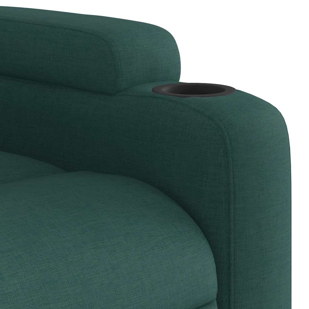 Masážní Polohovací Křeslo Tmavě Zelené Textil Tmavě Zelená
