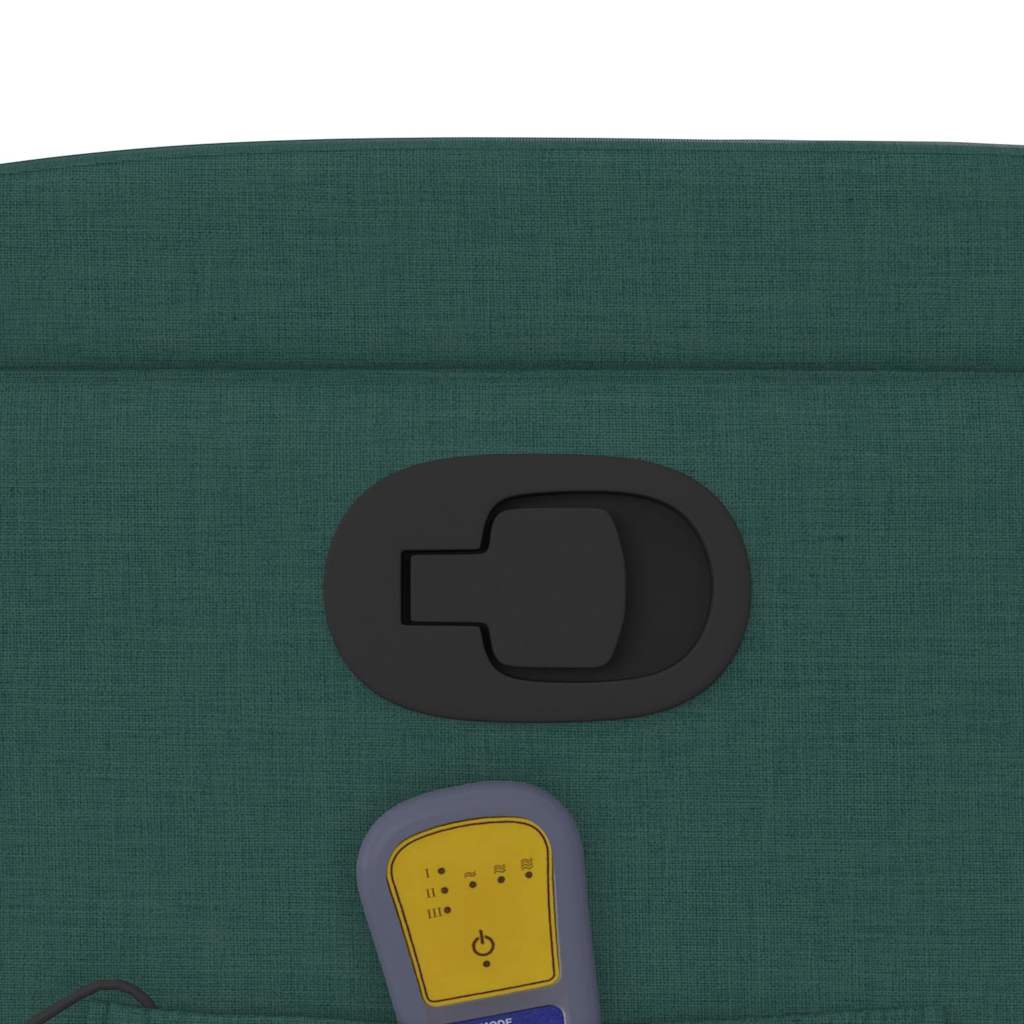 Masážní Polohovací Křeslo Tmavě Zelené Textil Tmavě Zelená