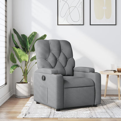 Elektrické Masážní Polohovací Křeslo Světle Šedé Textil Světle Šedá