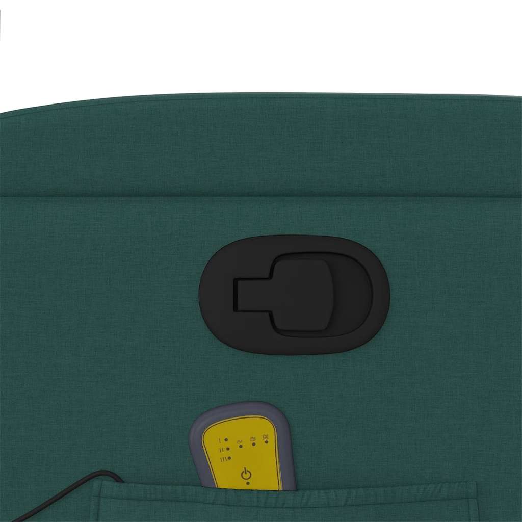 Masážní Polohovací Křeslo Tmavě Zelené Textil Tmavě Zelená