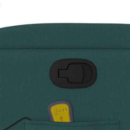 Masážní Polohovací Křeslo Tmavě Zelené Textil Tmavě Zelená