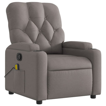 Masážní Polohovací Křeslo Textil Taupe