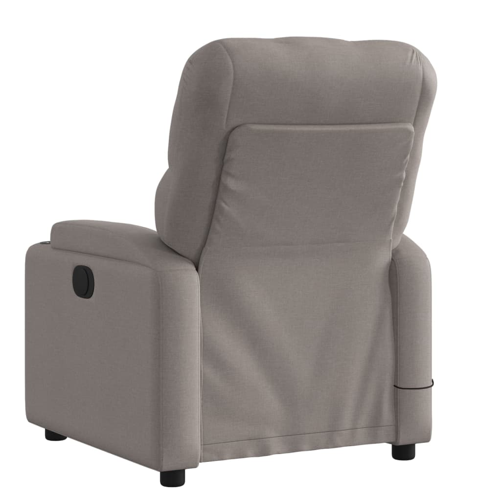 Masážní Polohovací Křeslo Textil Taupe