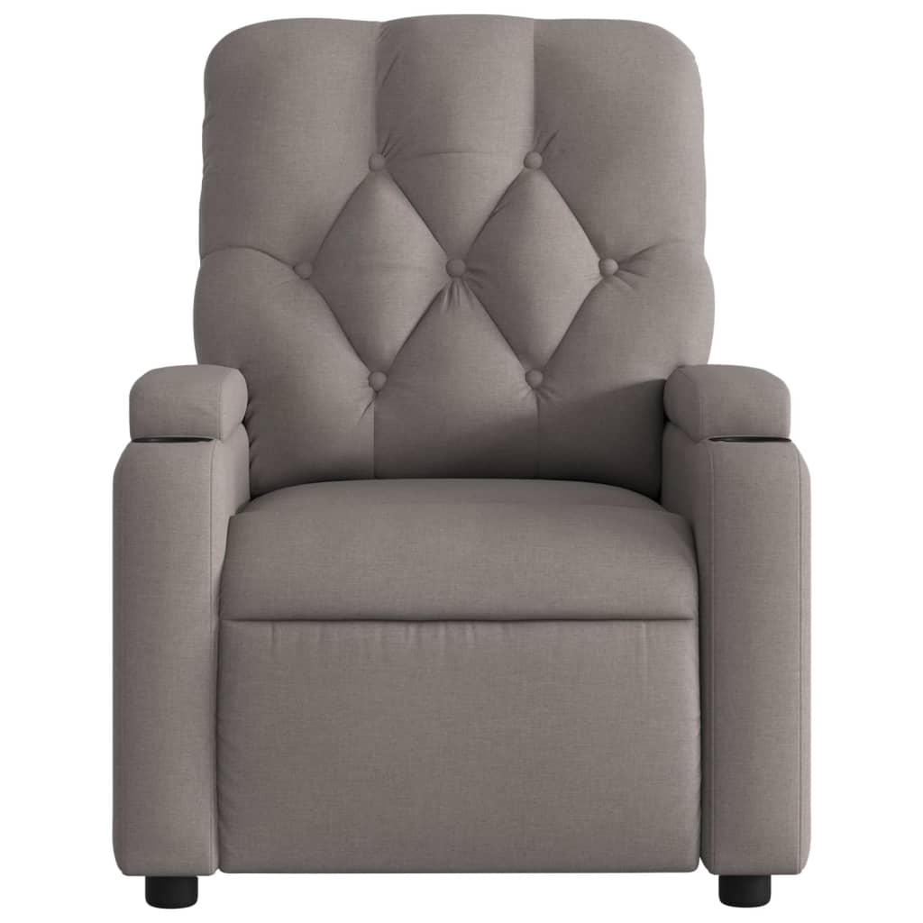 Masážní Polohovací Křeslo Textil Taupe