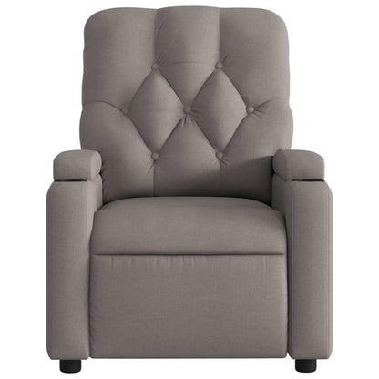 Masážní Polohovací Křeslo Textil Taupe