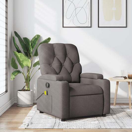 Masážní Polohovací Křeslo Textil Taupe
