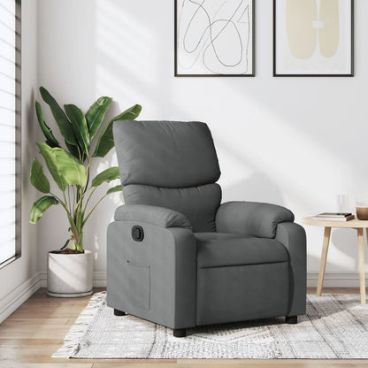 Polohovací Křeslo Tmavě Šedé Textil Tmavě Šedá