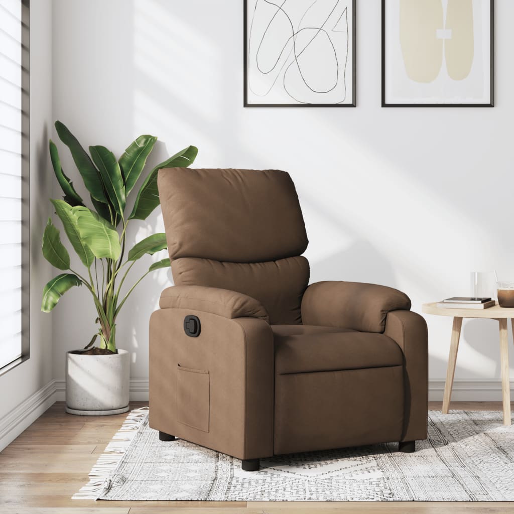 Masážní Polohovací Křeslo Hnědé Textil Hnědá