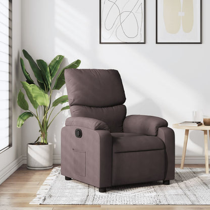 Elektrické Masážní Polohovací Křeslo Tmavě Hnědé Textil Tmavě Hnědá