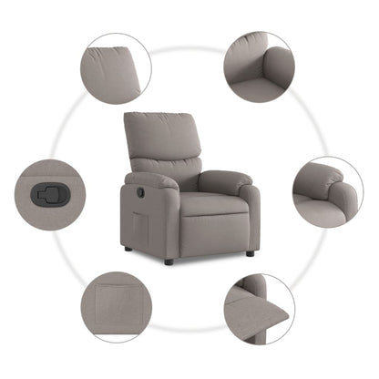 Polohovací Křeslo Textil Taupe