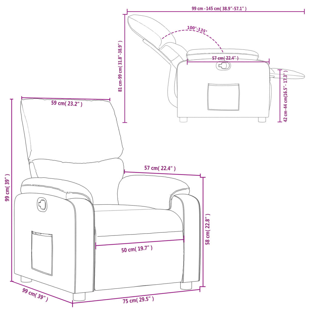 Polohovací Křeslo Textil Taupe