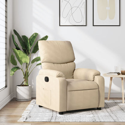 Masážní Polohovací Křeslo Krémové Textil Krémová