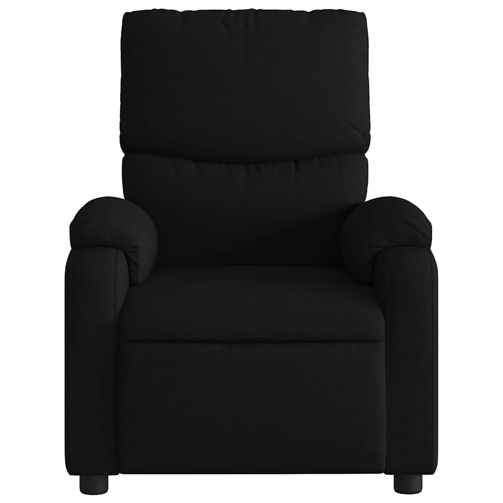 Masážní Polohovací Křeslo Černé Textil Černá