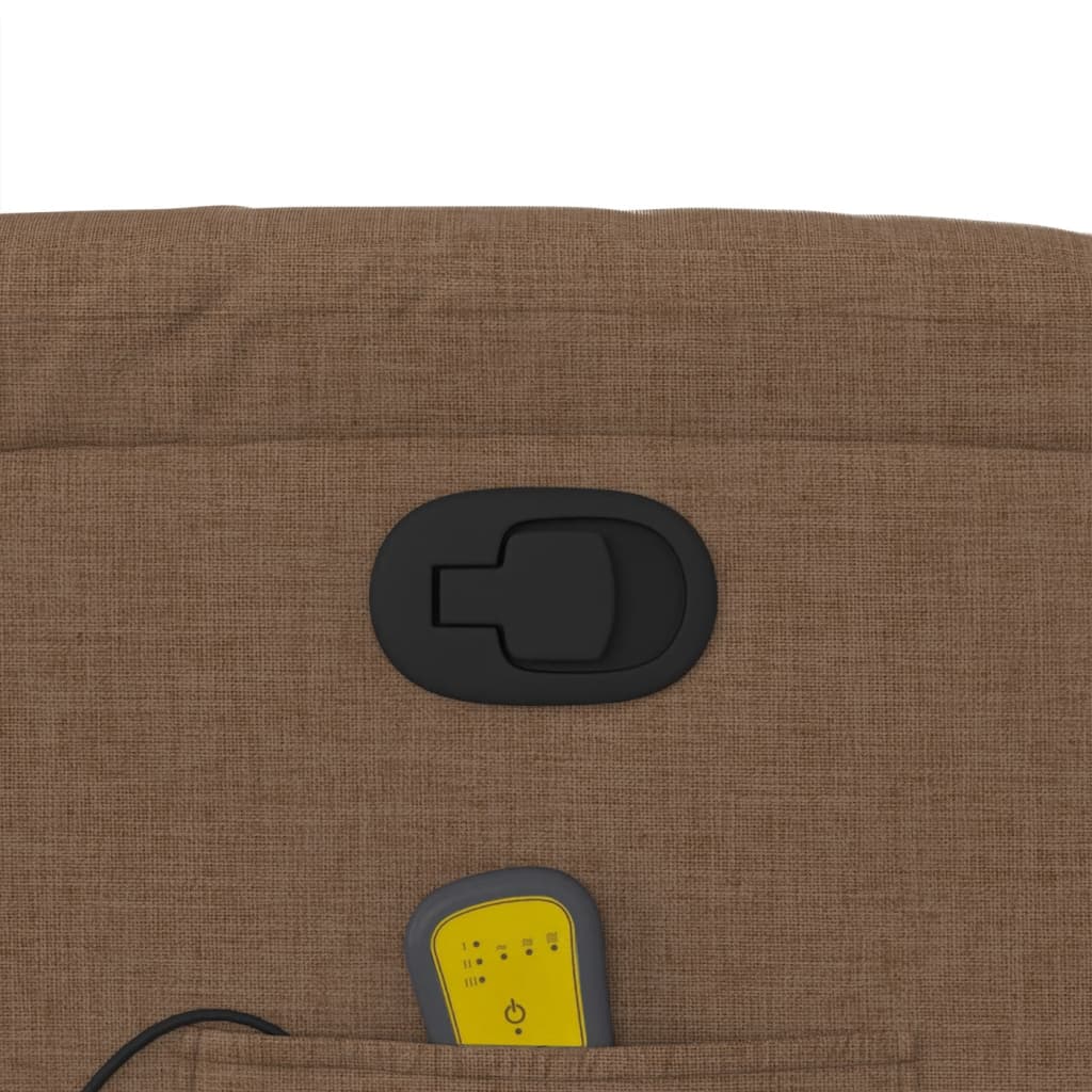 Masážní Polohovací Křeslo Hnědé Textil Hnědá