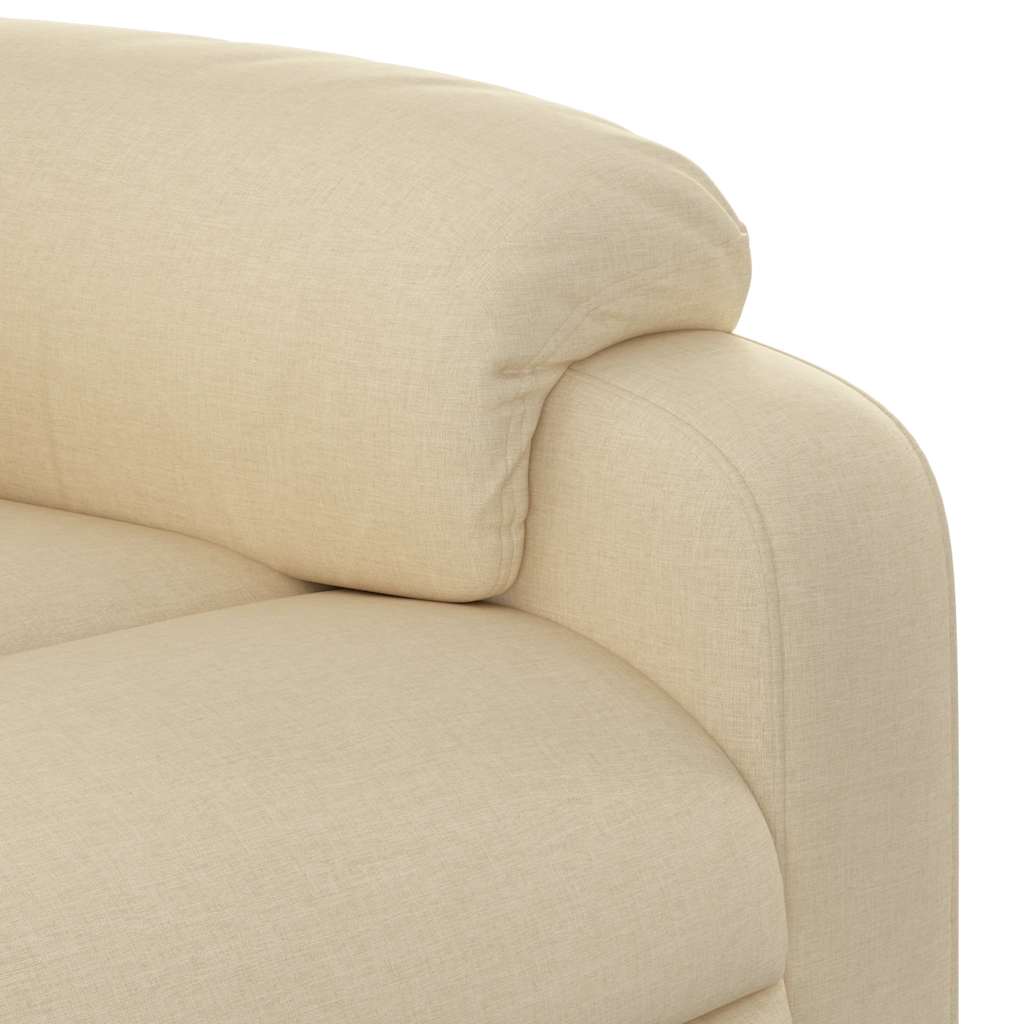 Masážní Polohovací Křeslo Krémové Textil Krémová