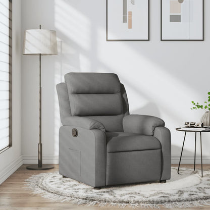 Elektrické Polohovací Křeslo Tmavě Šedé Textil Tmavě Šedá