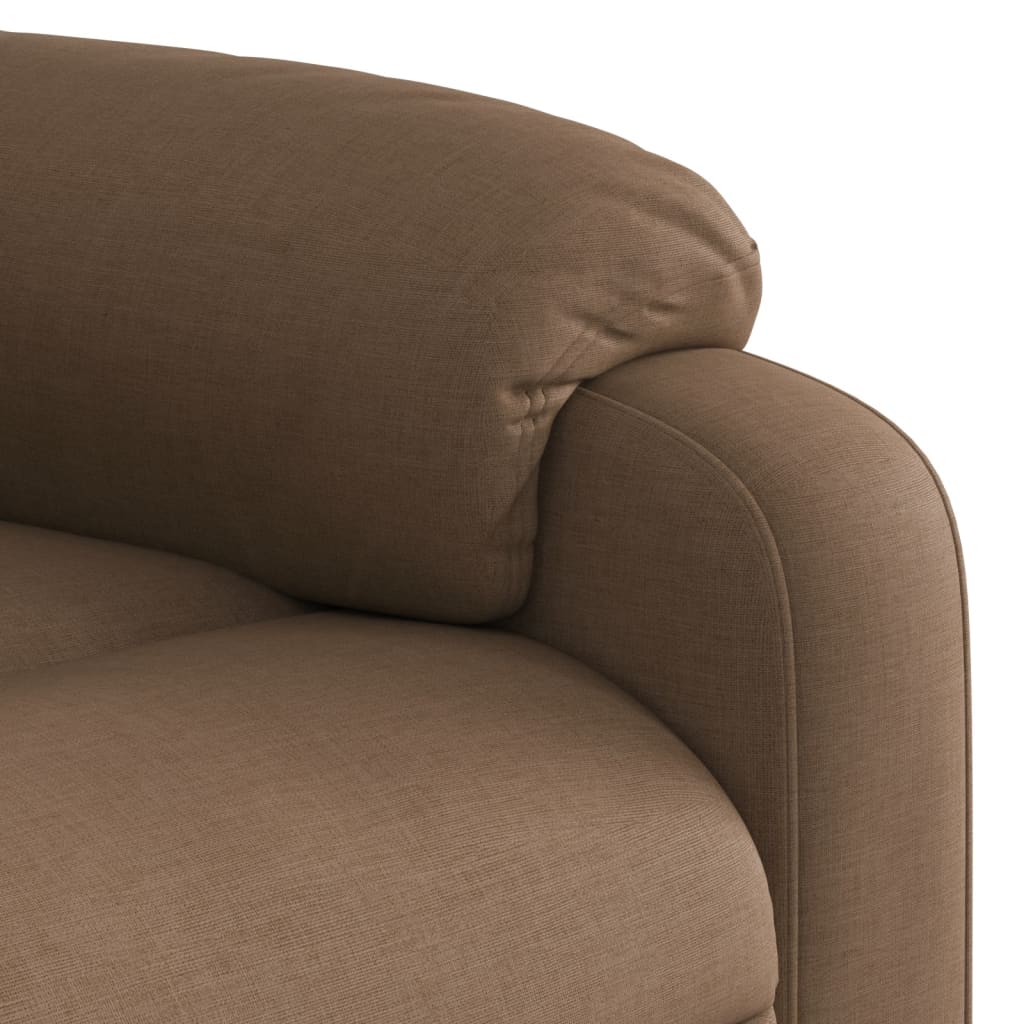 Polohovací Křeslo Hnědé Textil Hnědá