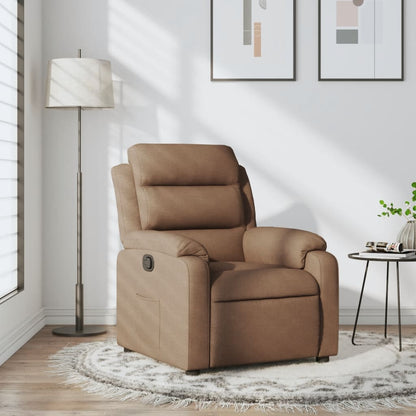 Polohovací Křeslo Hnědé Textil Hnědá