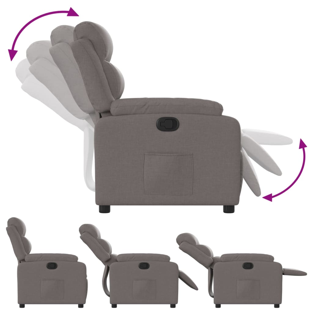 Polohovací Křeslo Textil Taupe