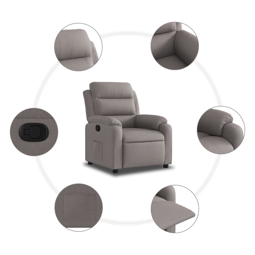 Polohovací Křeslo Textil Taupe