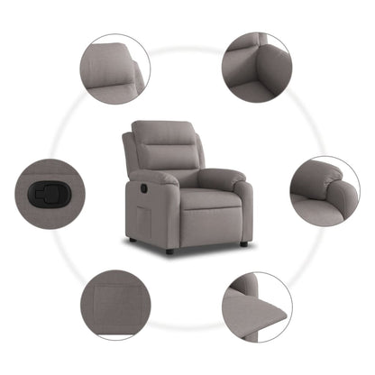 Polohovací Křeslo Textil Taupe