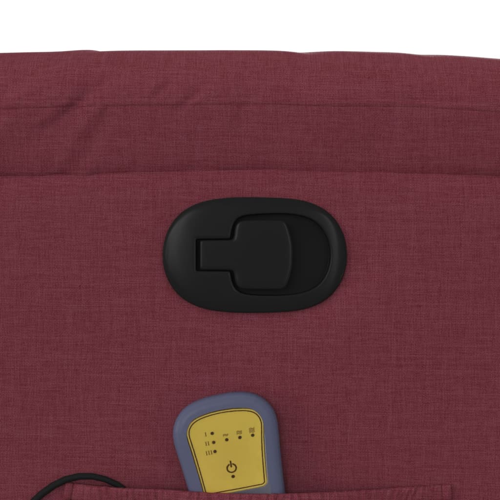 Masážní Polohovací Křeslo Vínové Textil Vínová Červená