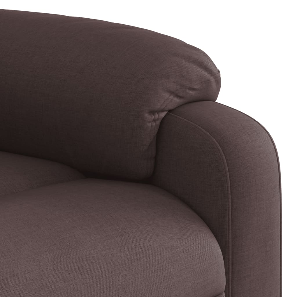Masážní Polohovací Křeslo Tmavě Hnědé Textil Tmavě Hnědá