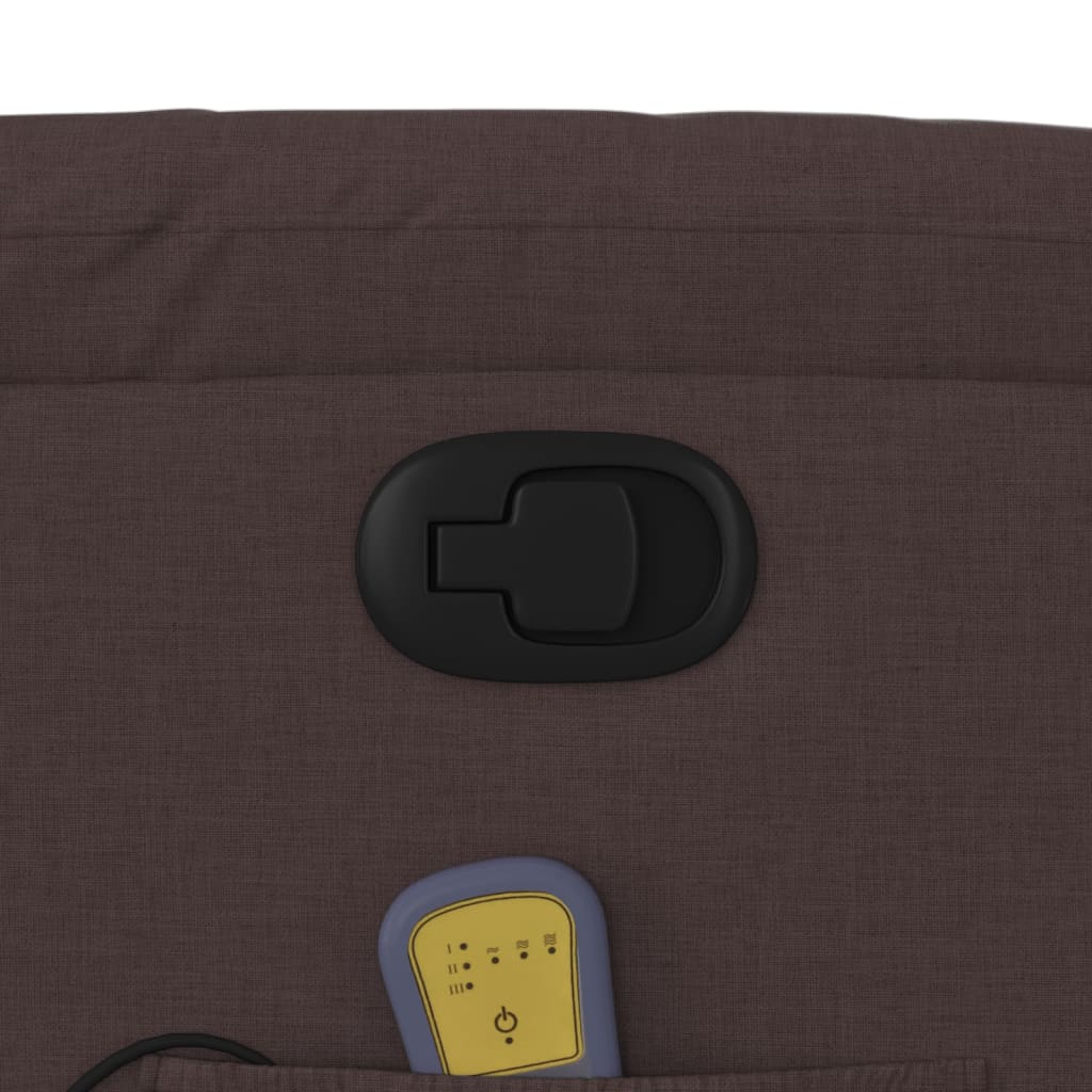 Masážní Polohovací Křeslo Tmavě Hnědé Textil Tmavě Hnědá