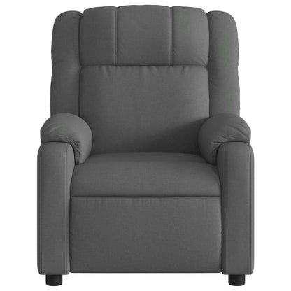 Masážní Polohovací Křeslo Tmavě Šedé Textil Tmavě Šedá