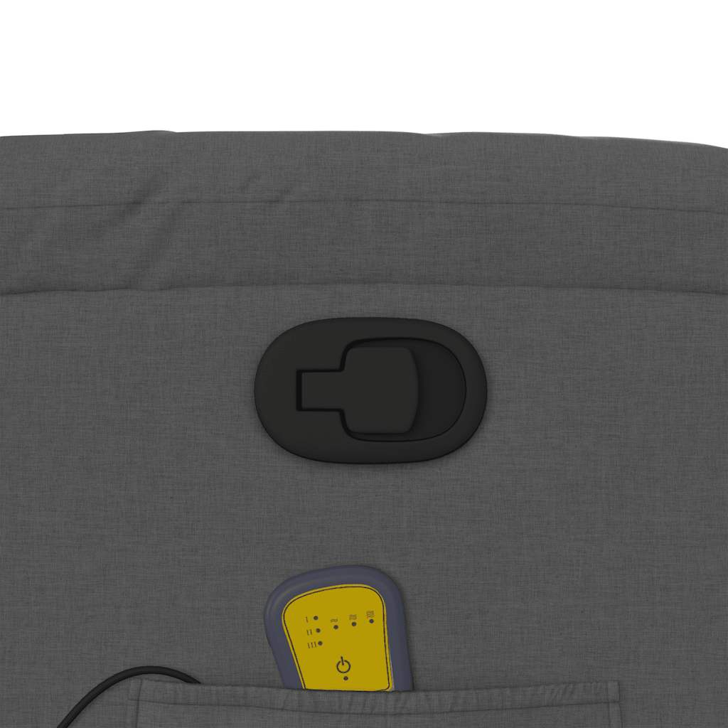 Masážní Polohovací Křeslo Tmavě Šedé Textil Tmavě Šedá