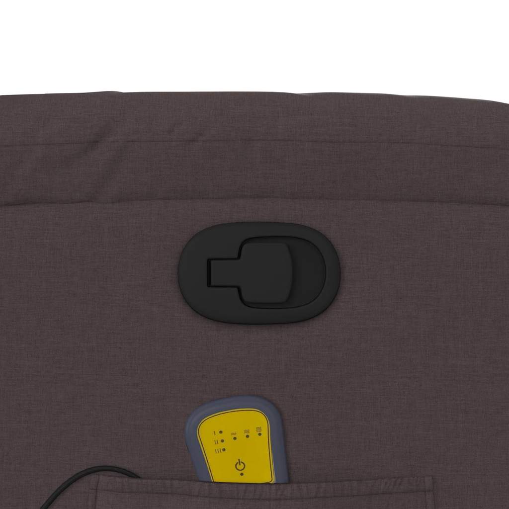 Masážní Polohovací Křeslo Tmavě Hnědé Textil Tmavě Hnědá