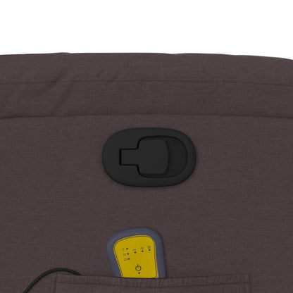 Masážní Polohovací Křeslo Tmavě Hnědé Textil Tmavě Hnědá