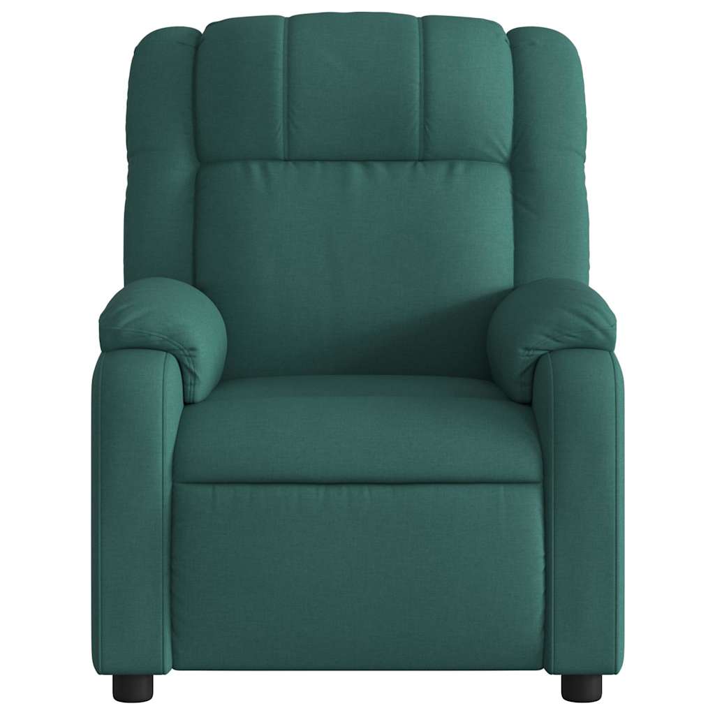 Masážní Polohovací Křeslo Tmavě Zelené Textil Tmavě Zelená