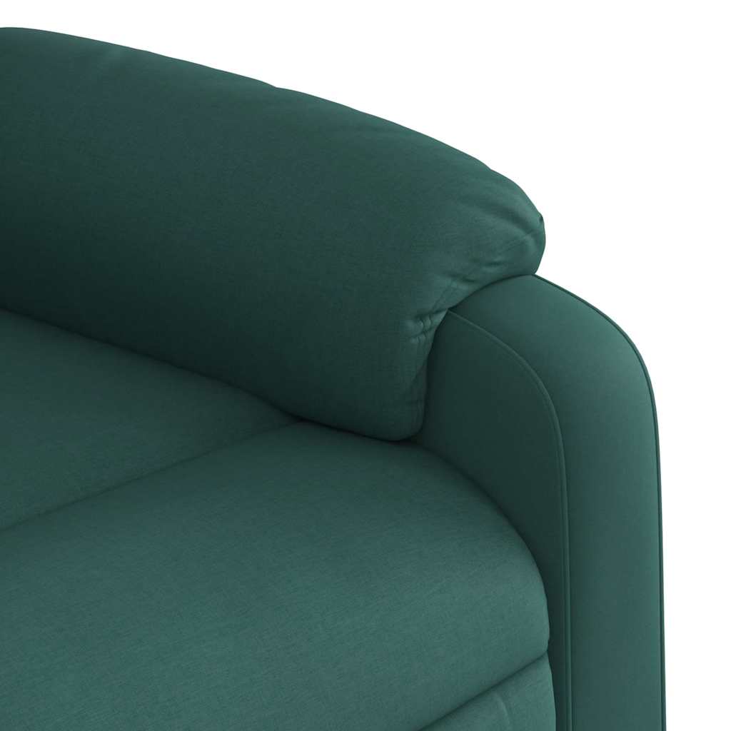 Masážní Polohovací Křeslo Tmavě Zelené Textil Tmavě Zelená