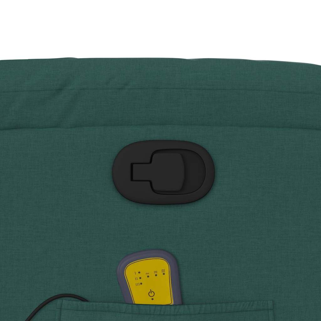 Masážní Polohovací Křeslo Tmavě Zelené Textil Tmavě Zelená