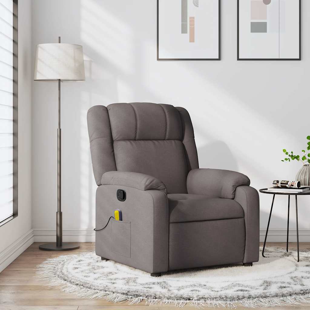 Elektrické Polohovací Křeslo Textil Taupe