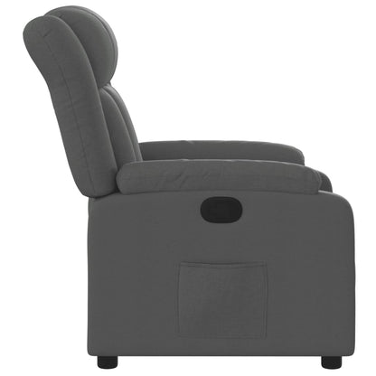Polohovací Křeslo Tmavě Šedé Textil Tmavě Šedá